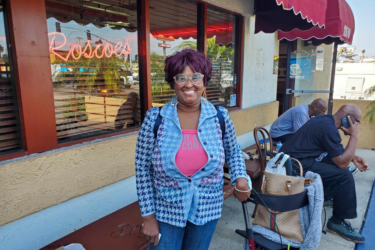 Rosa Miller, 60, was the only the other diner besides our writer at the Manchester and Main Roscoe's.