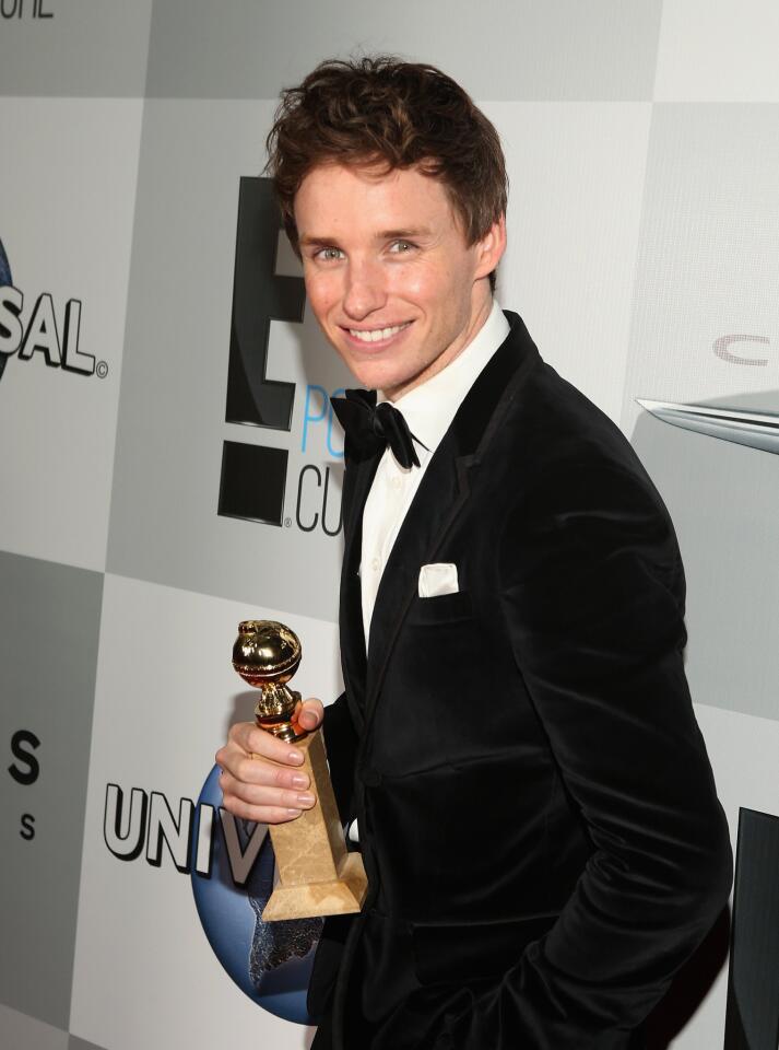 "The Theory of Everything" actor and Golden Globe winner Eddie Redmayne attends the Universal, NBC, Focus Features and E! Entertainment 2015 Golden Globe Awards after-party at the Beverly Hilton Hotel in Beverly Hills.