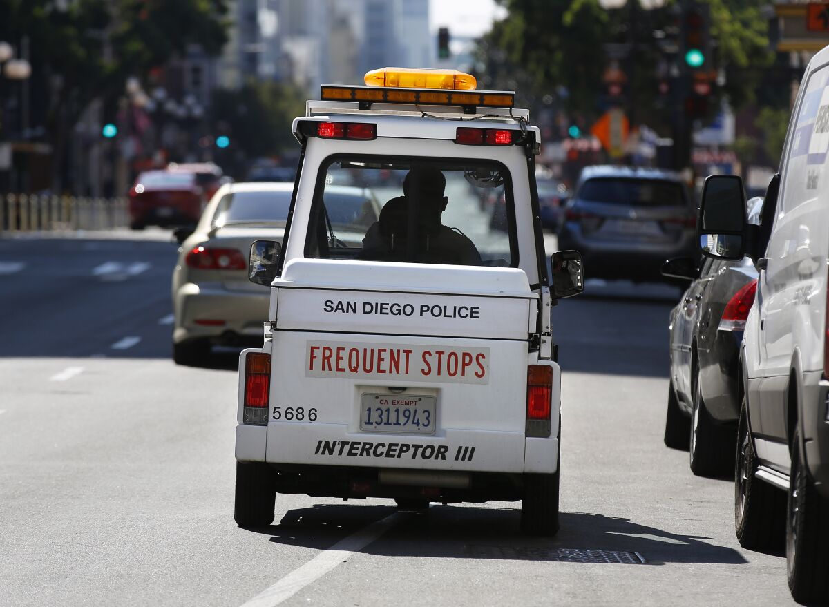 A San Diego parking enforcement officer goes on patrol.