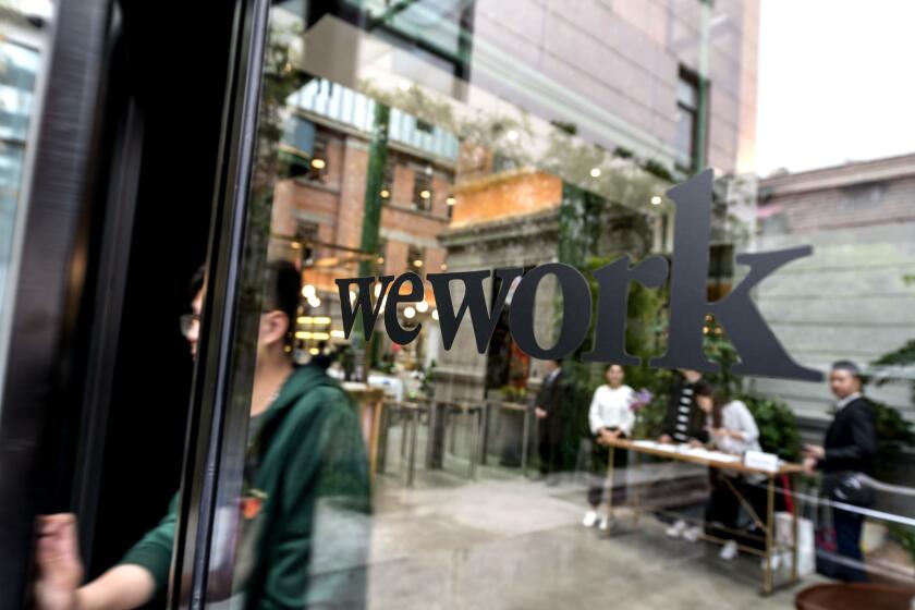 SHANGHAI, CHINA - APRIL 12: General view of WeWork Weihai Road flagship is seen on April 12, 2018 in Shanghai, China. World's leading co-working space company WeWork will acquire China-based rival naked Hub for 400 million U.S. dollars. (Photo by Jackal Pan/Visual China Group via Getty Images)