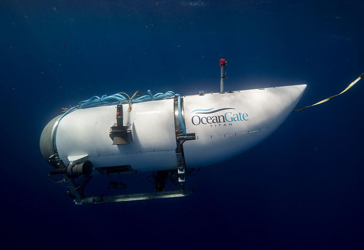 An OceanGate subermersible underwater.