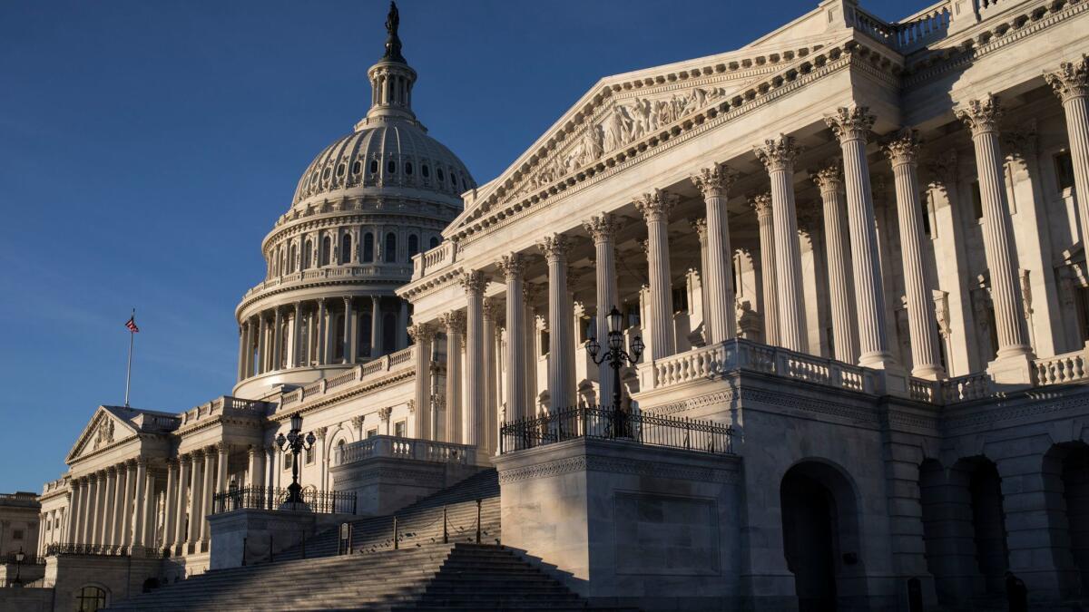 Lawmakers were at work at the Capitol on Saturday on the first day of a government shutdown after a divided Senate rejected a funding measure.