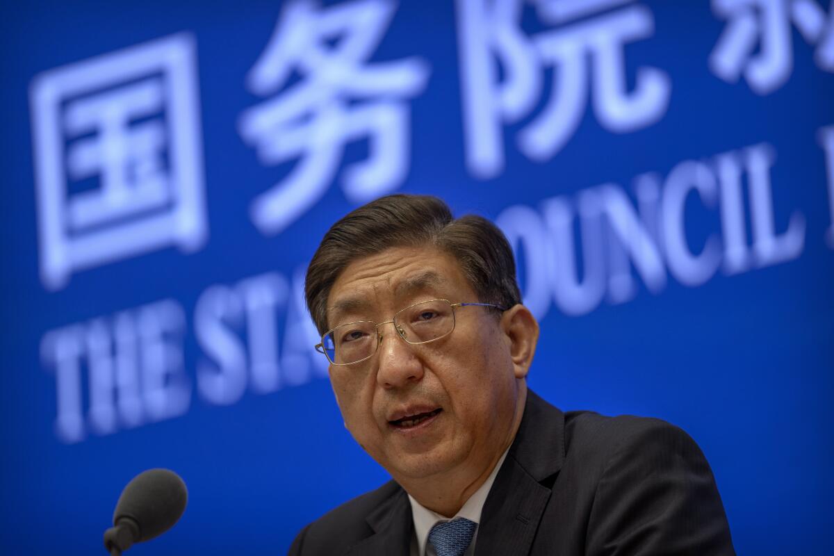 Zeng Yixin, viceministro de la Comisión Nacional de Salud china