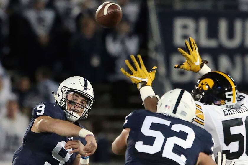 Penn State quarterback Trace McSorley passed for 240 yards and two touchdowns against Iowa on Nov. 5.