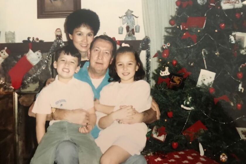 An old photo of Sandra Pham and her family at Christmas in Santee.