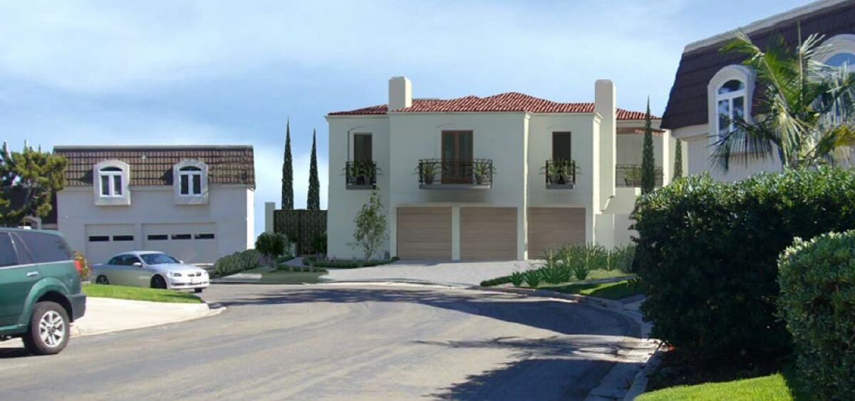 A rendering depicts a planned condominium development at 8216 Caminito Maritimo (center).