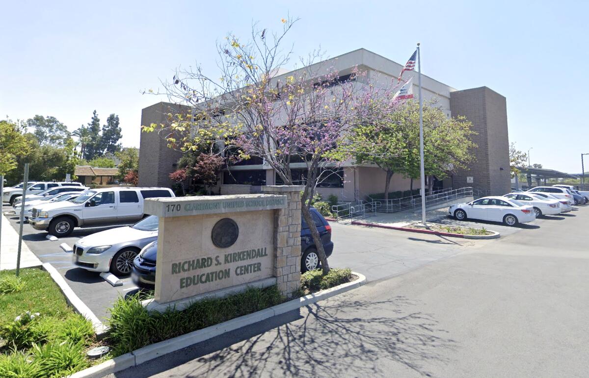 Exterior of Claremont Unified School District offices