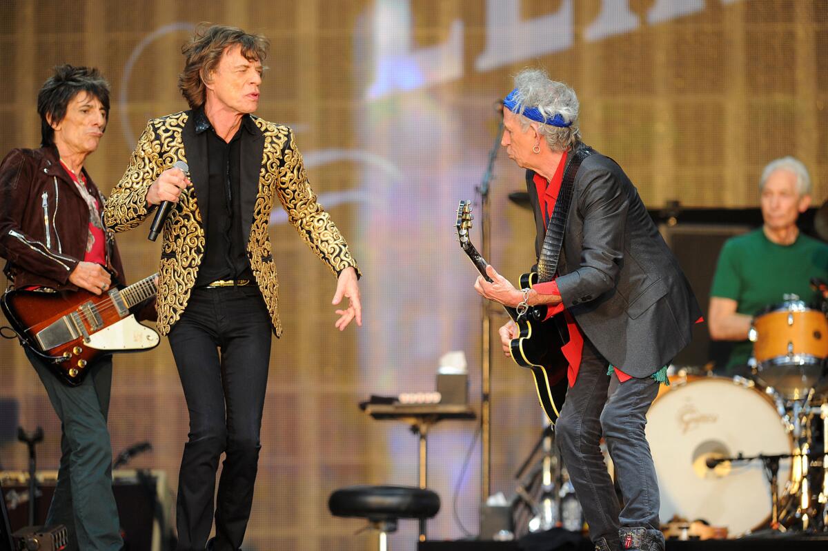 The Rolling Stones, shown during the group's performance in July at Hyde Park in London, will be saluted in October by the Rock and Roll Hall of Fame and Museum in Cleveland.