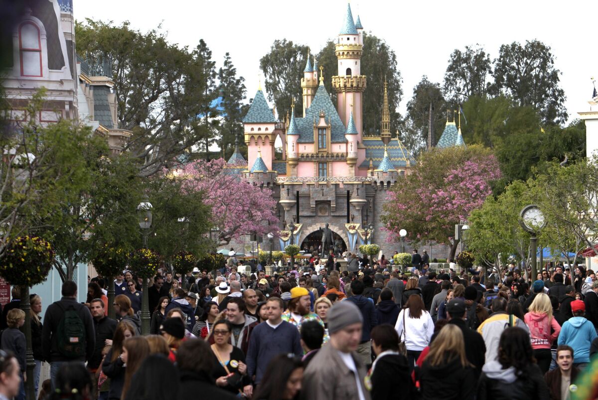 The Walt Disney Co. raised entry prices for Disneyland and Disney California Adventure Park in Anaheim.