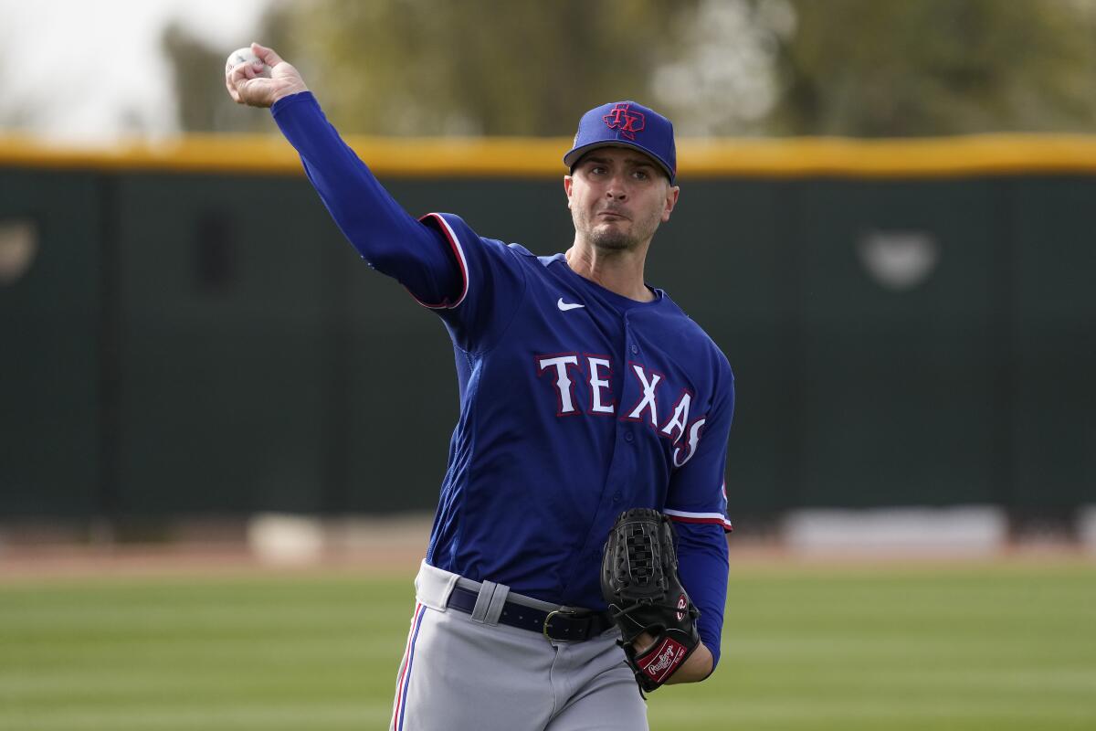 Rangers catcher Jonah Heim takes batting practice, could face