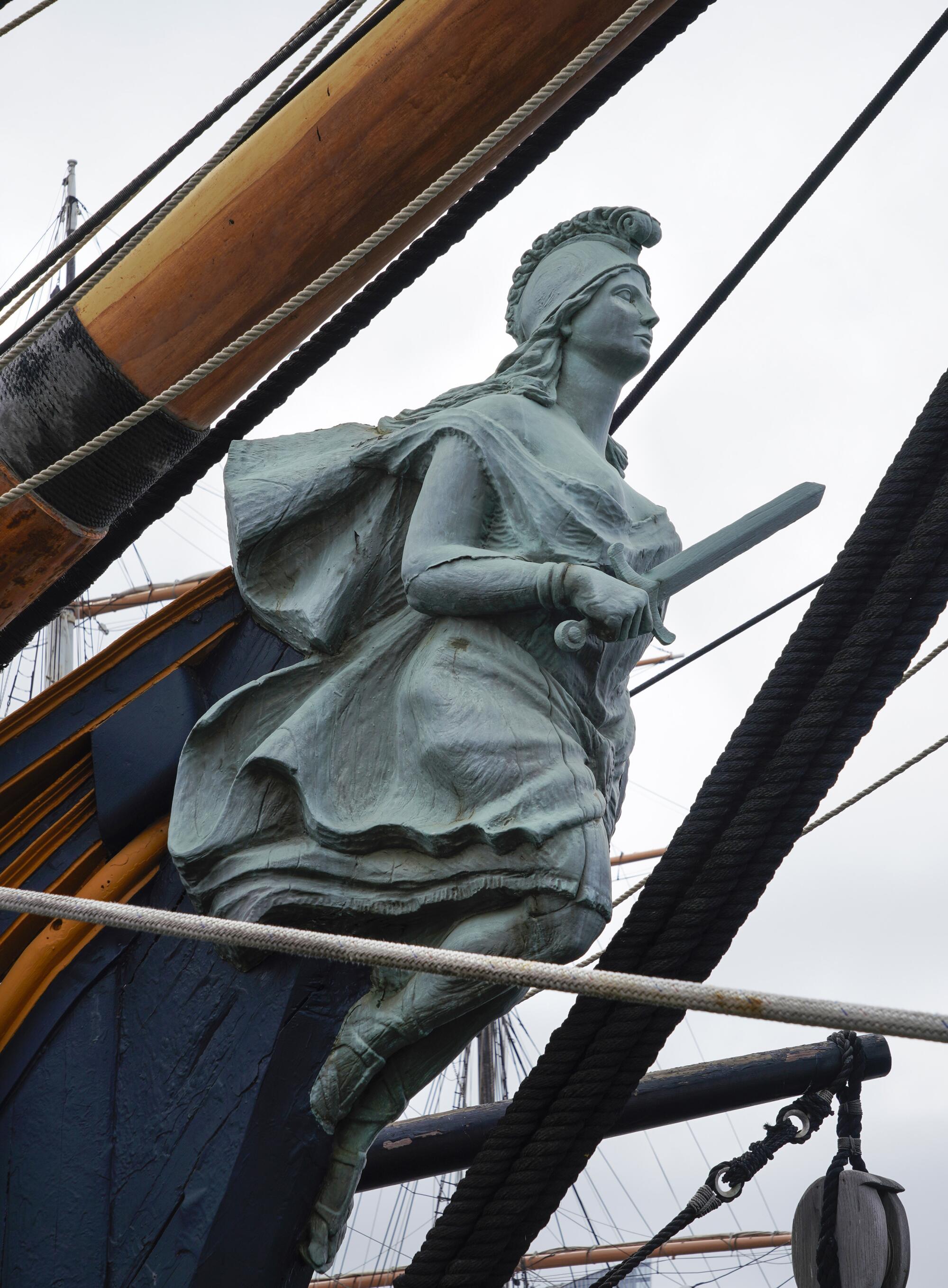 A figurehead of Athena.