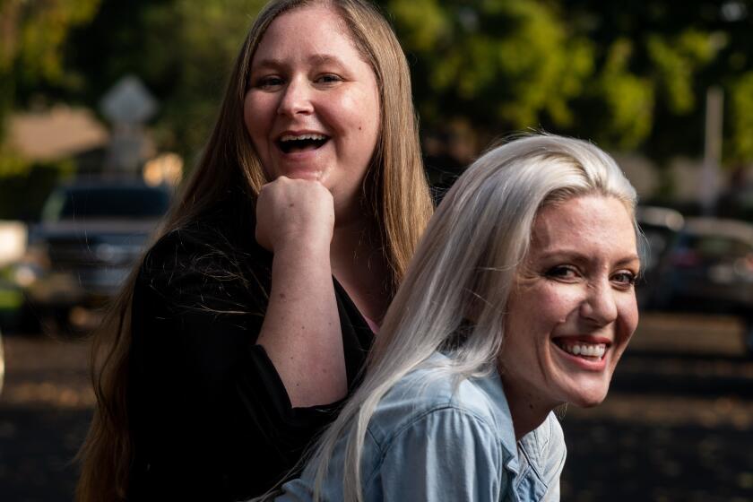 BURBANK, CALIF. - OCTOBER 09: A Date with Dateline Podcast hosts Kimberly Arnold and Katie Mitchell pose for a portrait, on Wednesday, Oct. 9, 2019 in Burbank, Calif. (Kent Nishimura / Los Angeles Times)