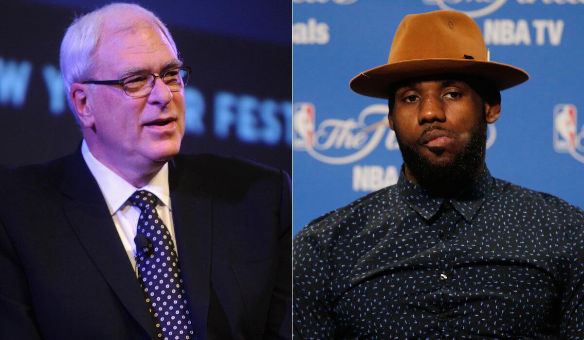 New York Knicks president Phil Jackson, left, had some critical words for LeBron James' style of play.