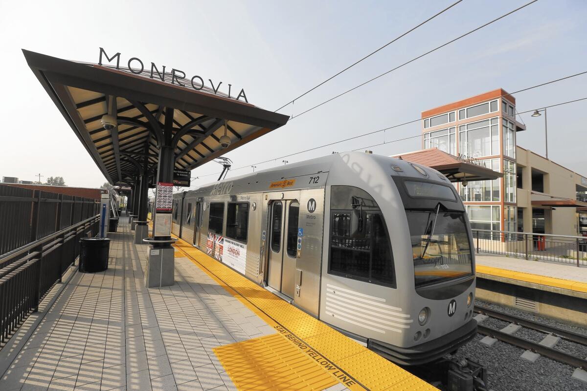 The Gold Line station in Monrovia