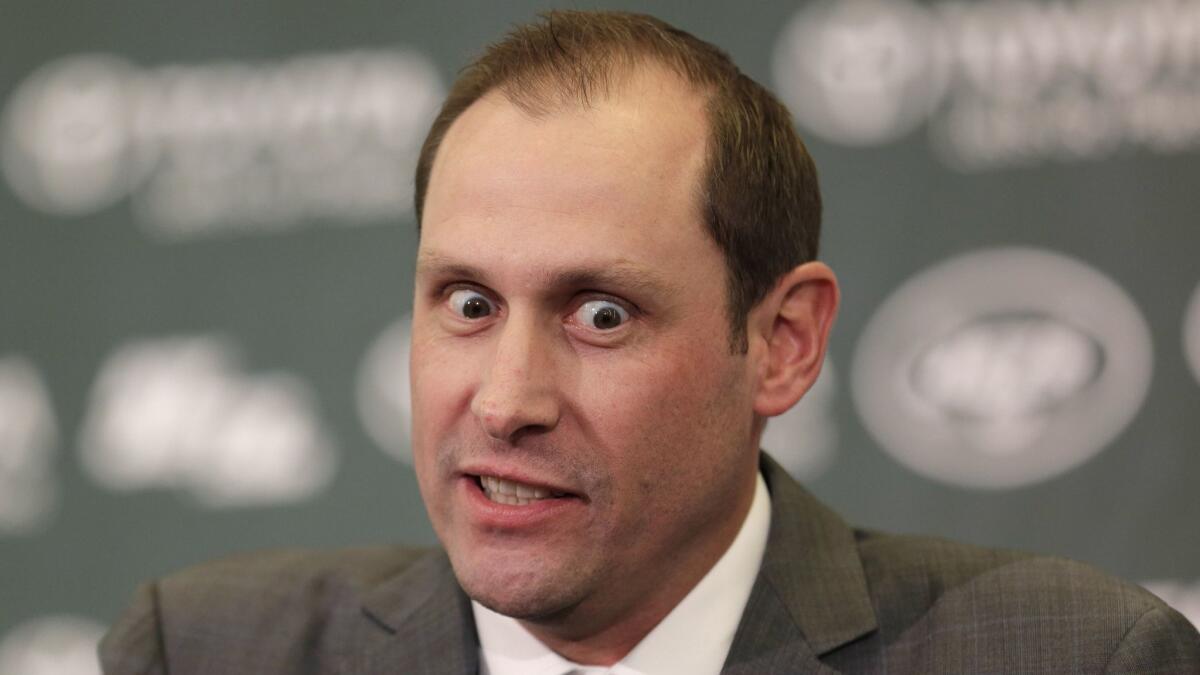 Jets head coach Adam Gase speaks during a news conference where he was formally introduced. Social media was quickly abuzz.