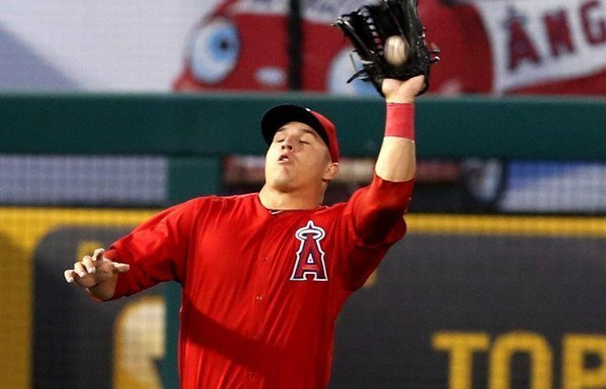 Outfielder Mike Trout and the Angels are off to a slow start at the plate this season.