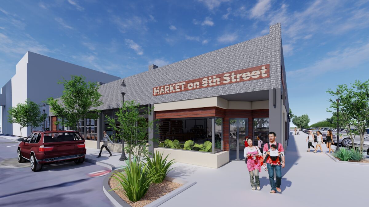 Rendering of Market on 8th, a public market that will offer food, beer, coffee and more in downtown National City.