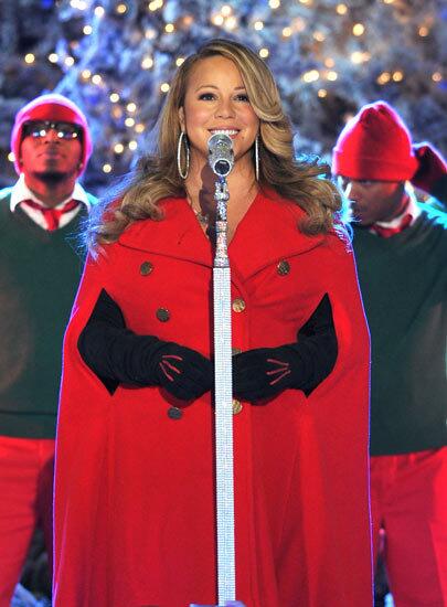 Mariah Carey performs at the Rockefeller Center Christmas ceremony on November 30, 2010.