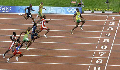 Usain Bolt finish