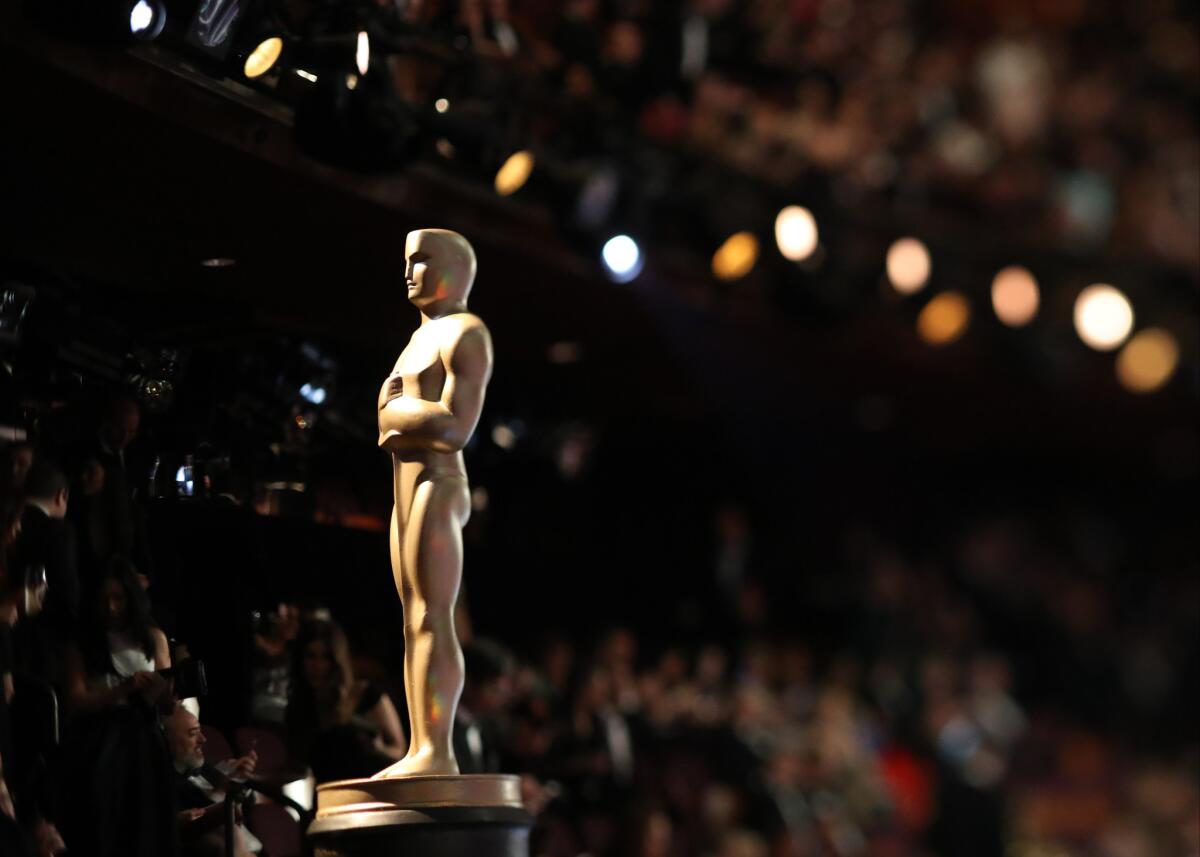 An Oscar statue at the telecast of the 89th Academy Awards on Sunday, Feb. 26, 2017, in the Dolby Theatre.