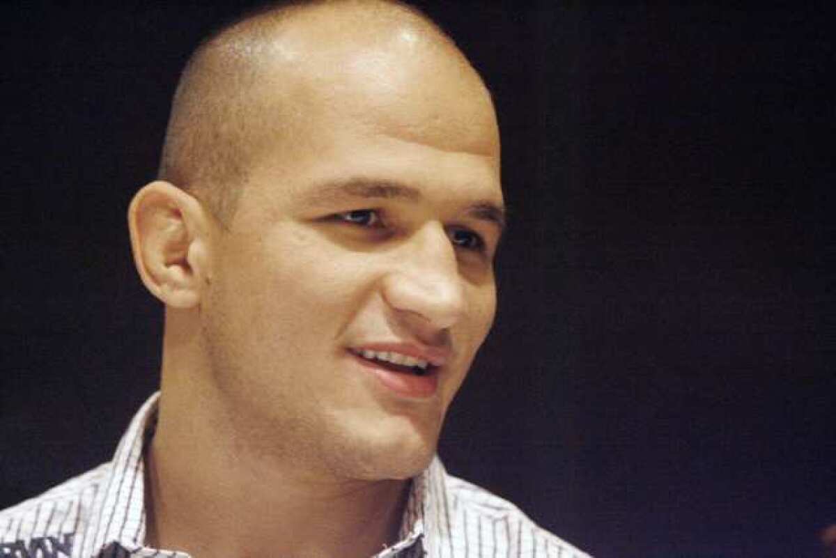 ARCHIVE PHOTO: UFC heavyweight champ Junior Dos Santos stopped by Morton's Steakhouse in Burbank to talk about his upcoming bout with Cain Velasquez.