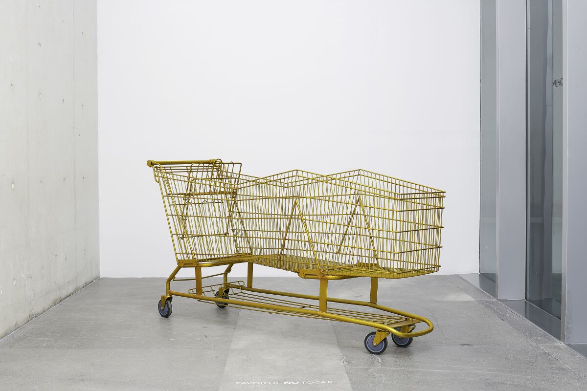 "Long Shopper," 2015, a customized shopping cart by Rubén Ortiz Torres.
