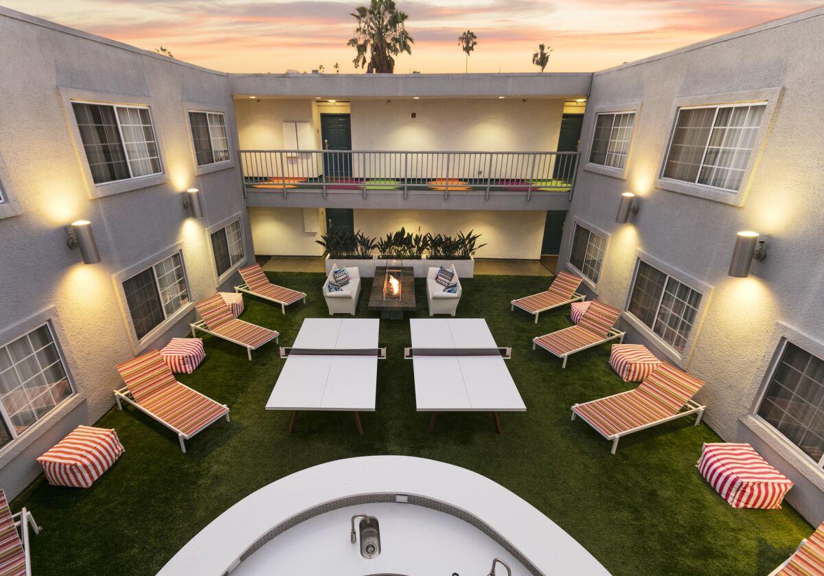 The Kinney, Pacifica Hotels' newly opened boutique hotel on the Venice-Marina del Rey border, offers an indoor-outdoor area.