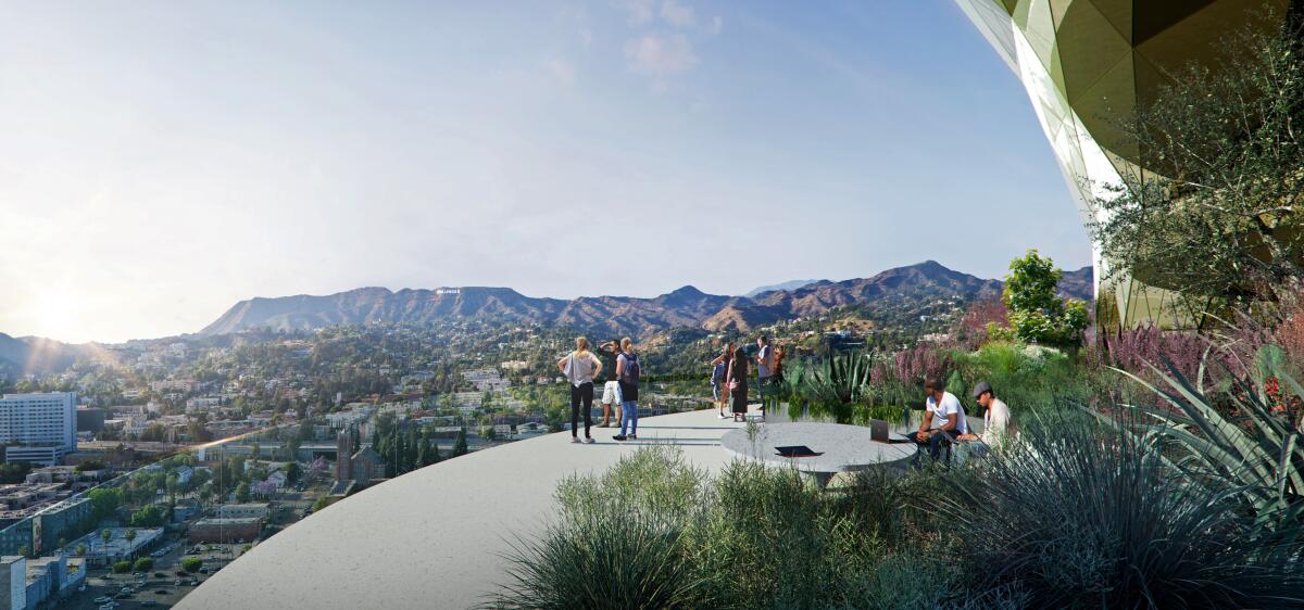 A rendering of a garden for tenants on the 17th floor of the proposed Star high-rise in Hollywood. 