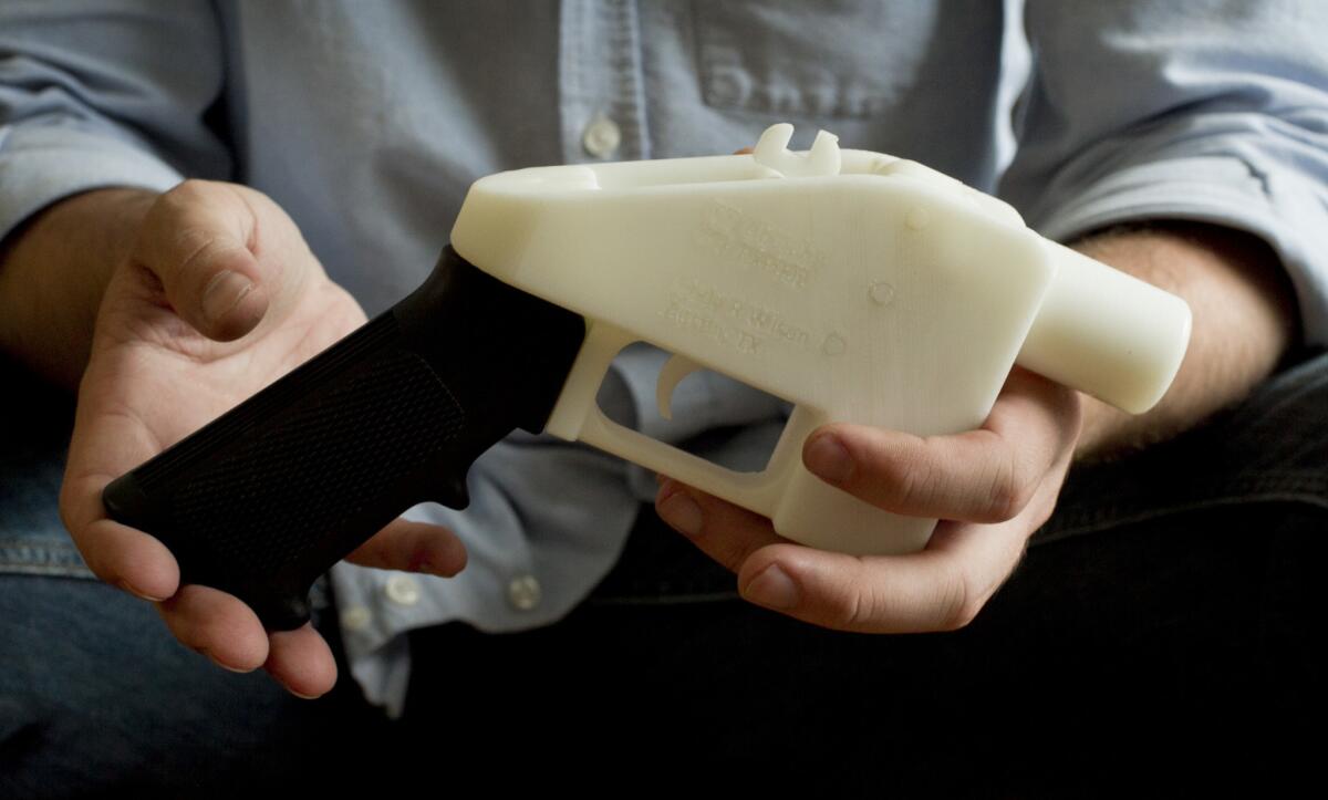 A pistol completely made on a 3-D-printer in Austin, Texas.