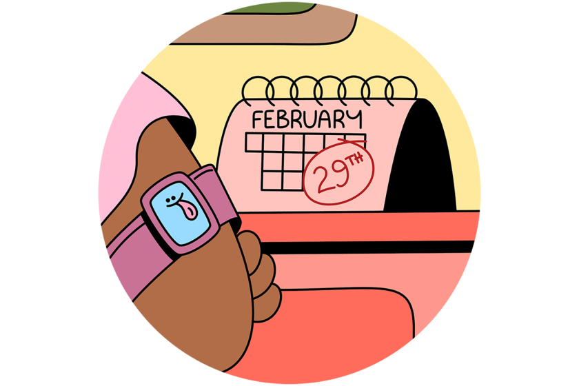Illustration of a calendar with February 29th circled