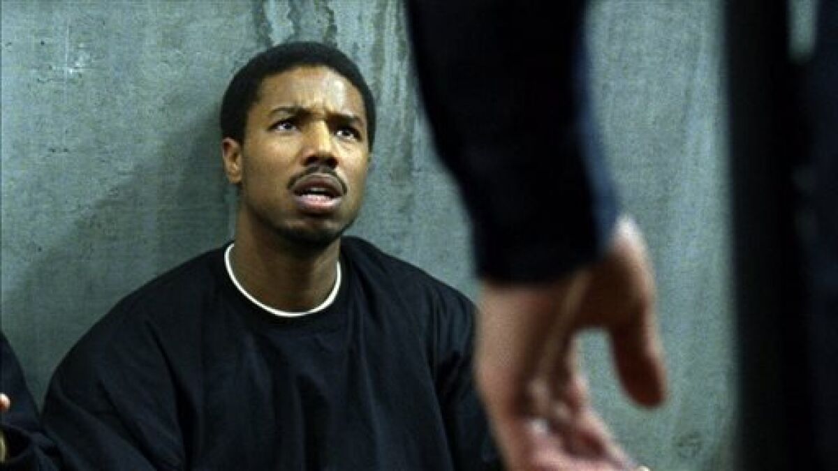 Actor Michael B. Jordan shown in a scene from "Fruitvale Station."