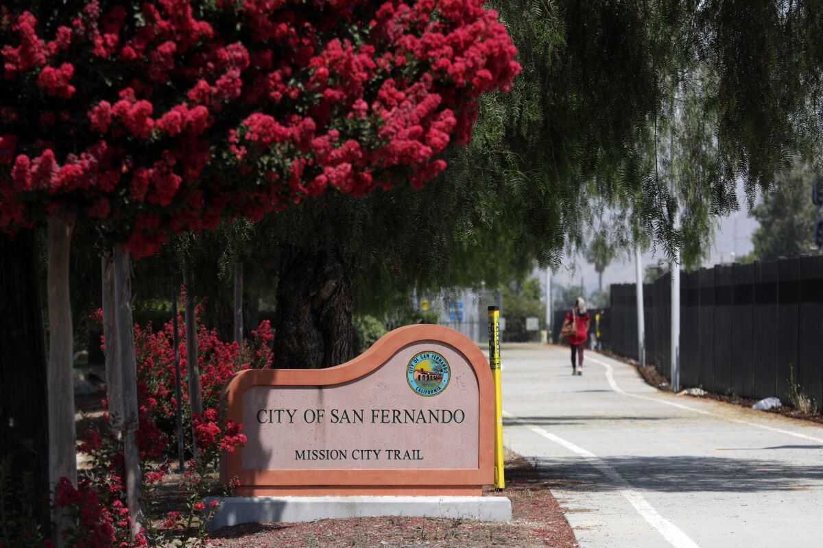 A section of the San Fernando Road bike path through San Fernando is named the Mission City Trail. 