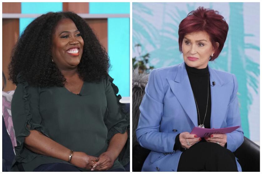 "The Talk" hosts Sheryl Underwood (left) and Sharon Osbourne on the CBS. 