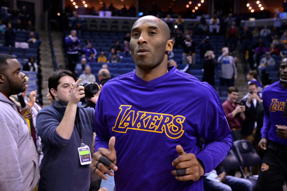 Kobe Bryant will start at small forward tonight for the Lakers.