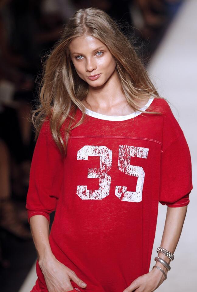 Russian model Anna Selezneva presents a