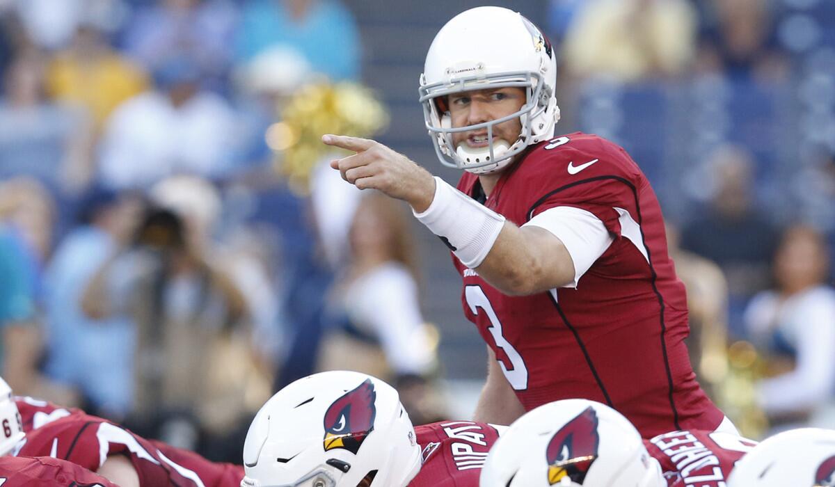 Carson Palmer passed for 4,233 yards last season but had 14 passes intercepted while throwing only 26 touchdowns.