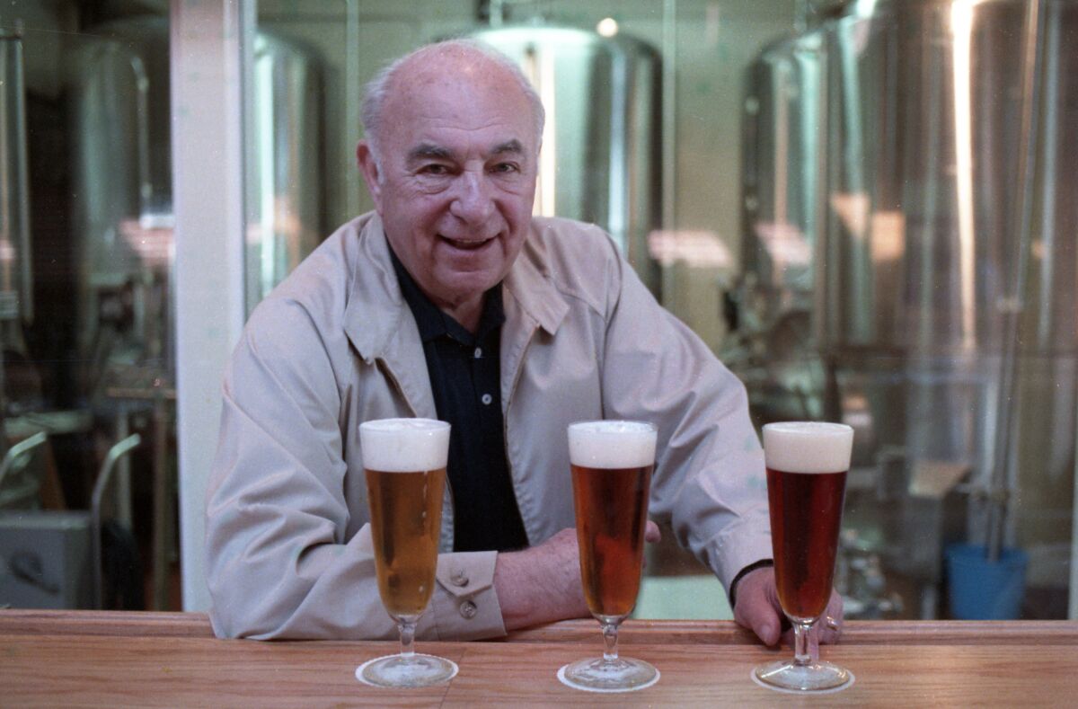 Karl Strauss photographed at his San Diego brewery in 1989.