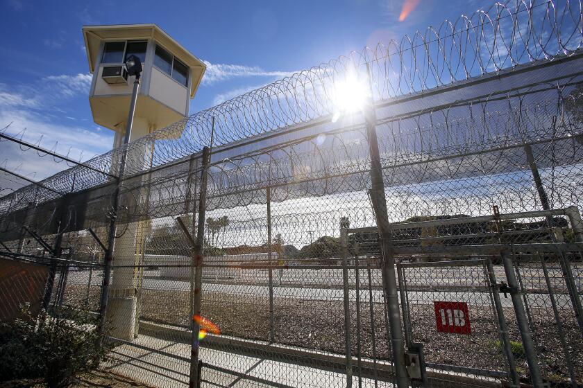 CASTAIC, CA JANUARY 16, 2015 -- Secure fencing during a tour at Pitchess Detention Center in Castaic on Friday, January 16, 2015. (Al Seib / Los Angeles Times)