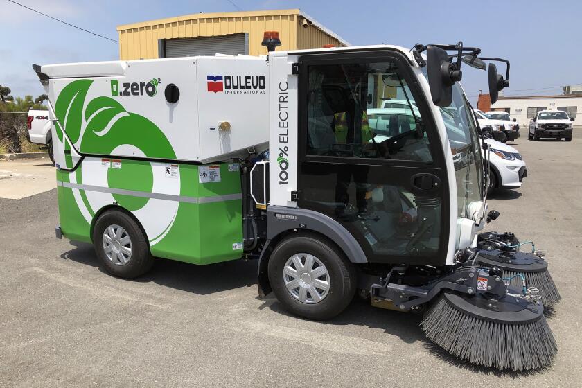 The City of San Diego today kicked off a naming contest for its new 100% electric mini street sweeper.