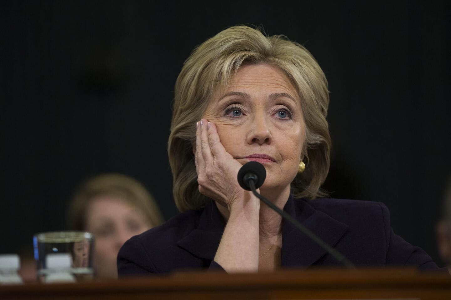 Former Secretary of State Hillary Rodham Clinton testifies on Oct. 22, 2015, before the House Benghazi Committee.