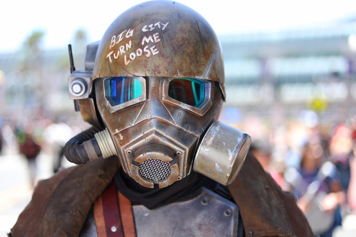 Cole Meek of San Diego dressed as a ranger from the "Fallout" video games at Comic-Con International in San Diego on Thursday.