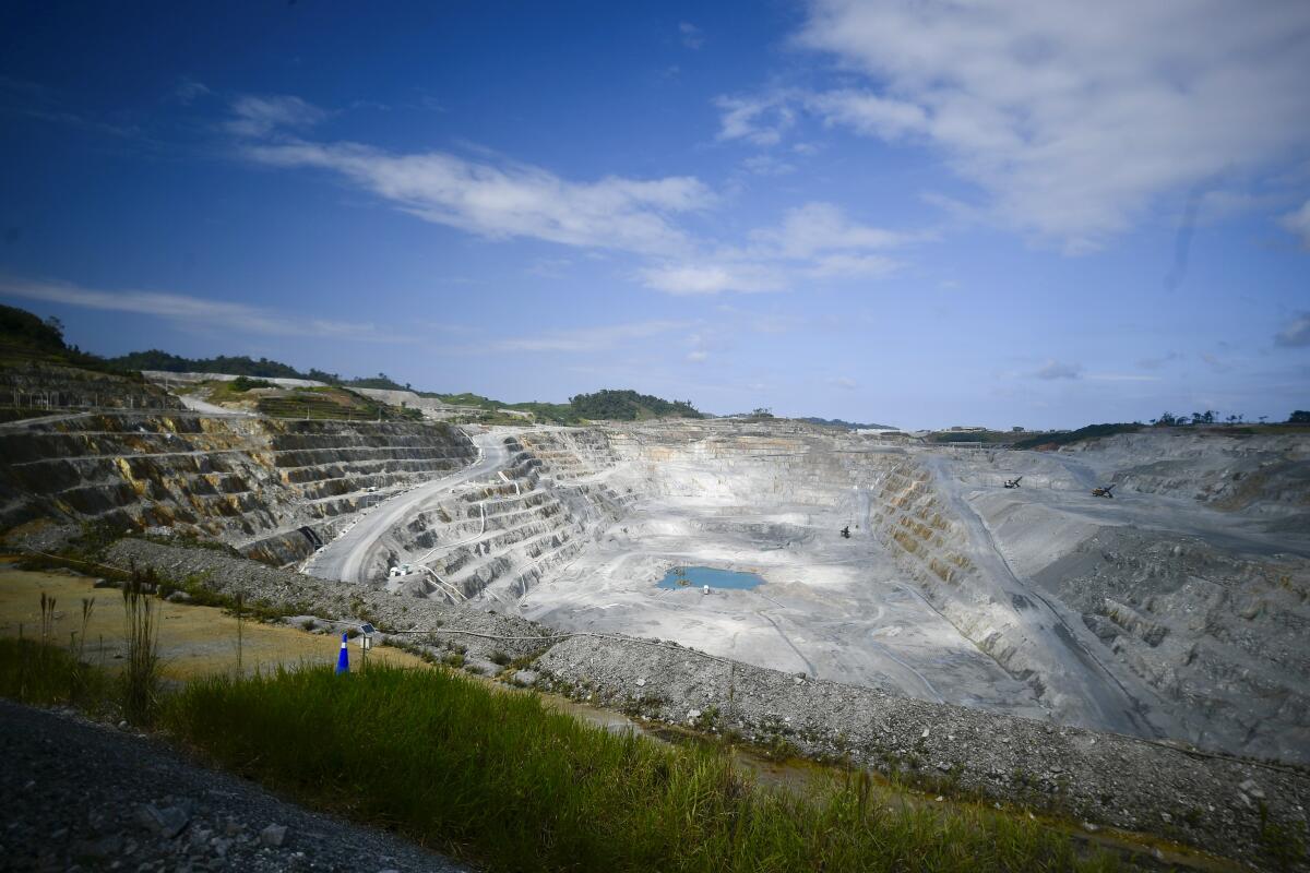 Vista de la mina de cobre a cielo abierto Cobre Panamá, subsidiaria de la canadiense First Quantum Minerals