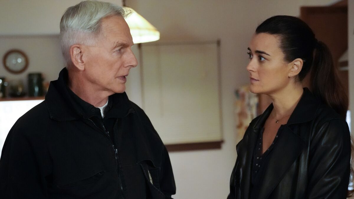 The return of Cote de Pablo, right, with Mark Harmon, return led the CBS drama "NCIS" to the highest ratings of any non-NFL program last week.