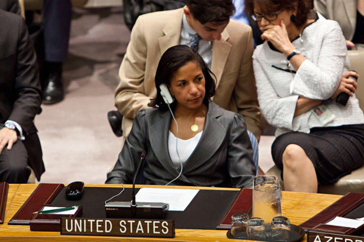 U.N. Ambassador Susan Rice had come under heavy criticism for her defense of the Obama administration after armed militants killed four Americans in Benghazi, Libya.