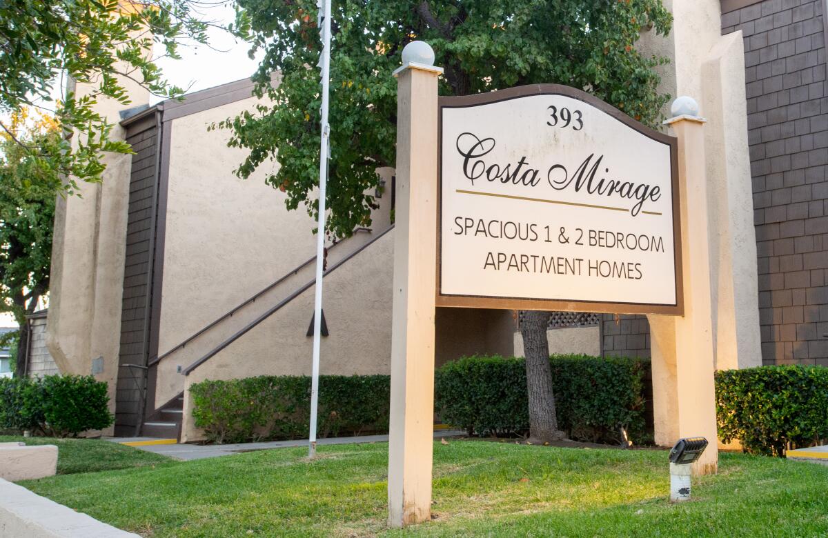 A resident of the Costa Mirage apartments found a person dead outside of the building Monday.