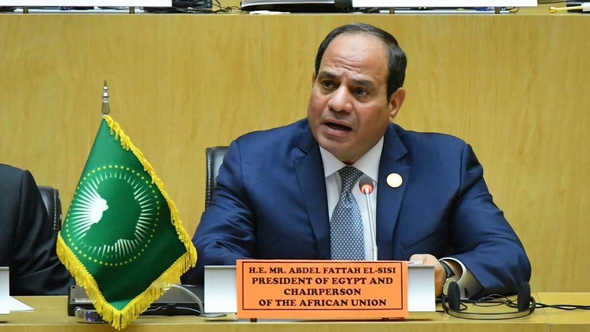 The president of Egypt, Abdel Fattah Sisi, at the 32nd African Union Summit in Addis Ababa, Ethiopia, on Feb. 11.