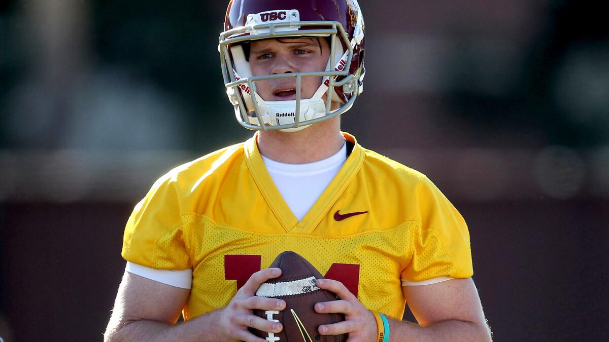 Redshirt freshman Sam Darnold heads into the USC's spring game as a candidate to start at quarterback this fall.