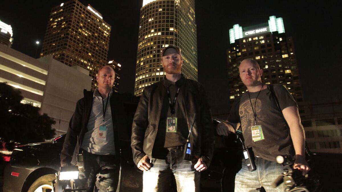 Austin, left, Howard and Marc Raishbrook make a living chasing grisly footage at night. But they are known as news “stringers,” not nightcrawlers.