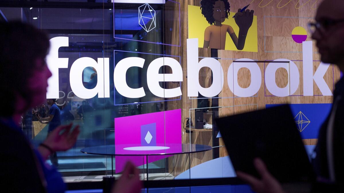 A demo booth at Facebook's annual F8 developer conference, in San Jose, Calif.