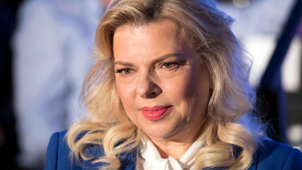 Sara Netanyahu, shown in a May 21, 2017, photo, is accused, along with her husband, Israeli Prime Minister Benjamin Netanyahu, of inappropriately accepting expensive gifts.